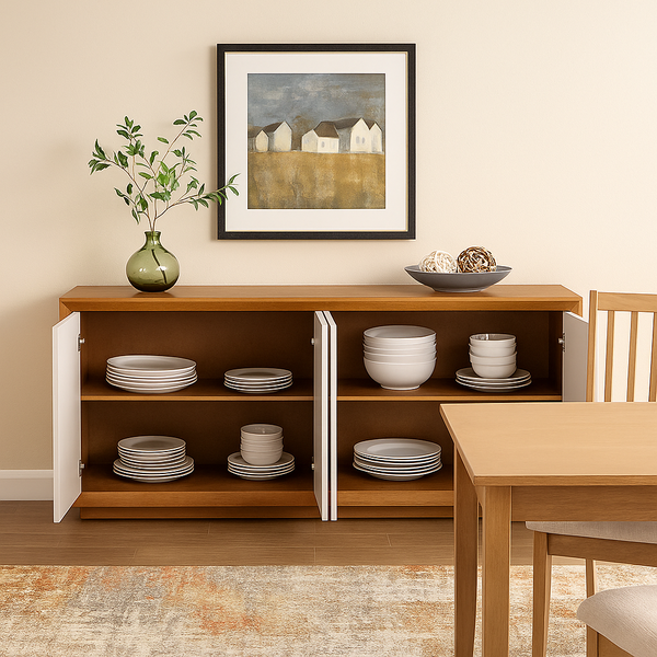 Balcão Buffet Olimpo 4 Portas Madeira Laminada e MDF